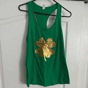 Irish gold shamrock tank XL